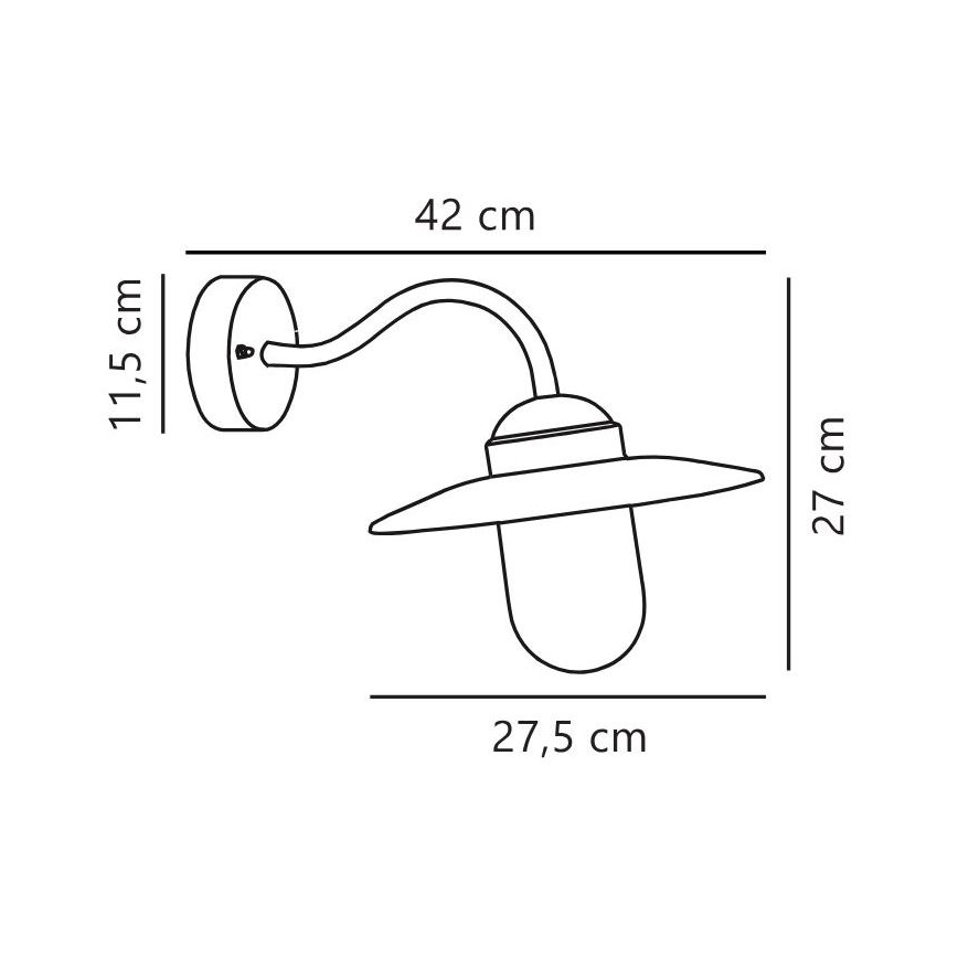 Nordlux - Buitenwandlamp LUXEMBOURG 1xE27/60W/230V IP54 koperkleurig