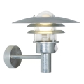 Nordlux - Buitenwandlamp met sensor LONSTRUP 1xE27/60W/230V IP44 zilverkleurig