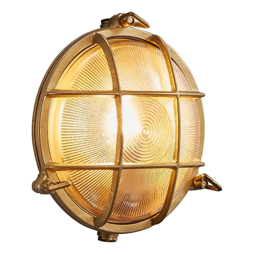 Nordlux - Buitenwandlamp POLPERRO 1xE27/12,5W/230V IP64 messing