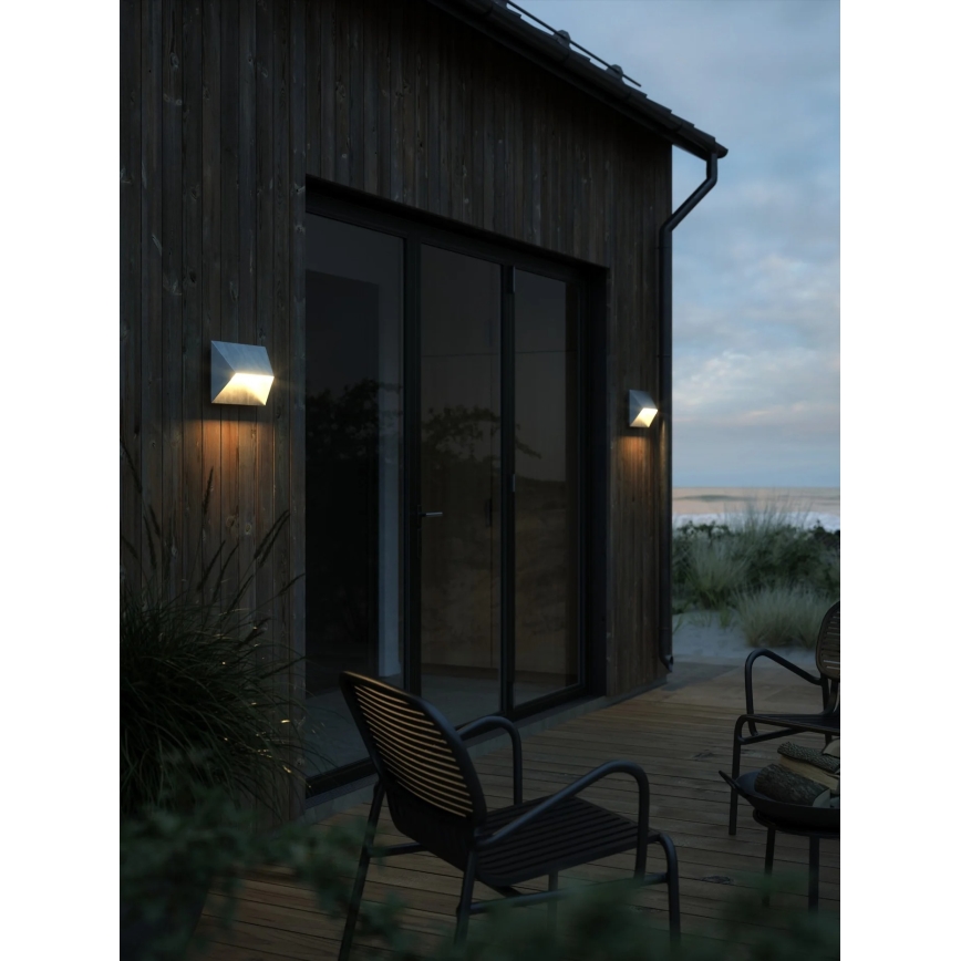 Nordlux - Buitenwandlamp PONTIO 2xGU10/25W/230V IP54 zilverkleurig