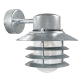 Nordlux - Buitenwandlamp VEJERS 1xE27/60W/230V IP54 zilver