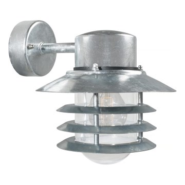 Nordlux - Buitenwandlamp VEJERS 1xE27/60W/230V IP54 zilver