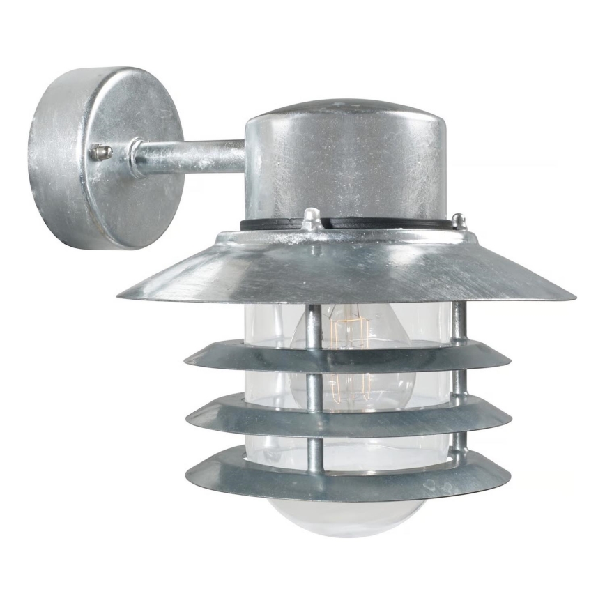 Nordlux - Buitenwandlamp VEJERS 1xE27/60W/230V IP54 zilver