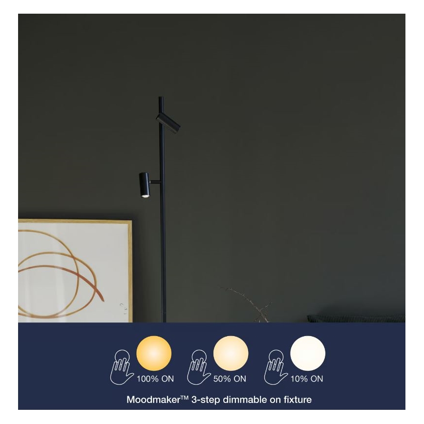 Nordlux - LED Dimbaar aanraken Staande lamp OMARI 2xLED/3,2W/230V zwart