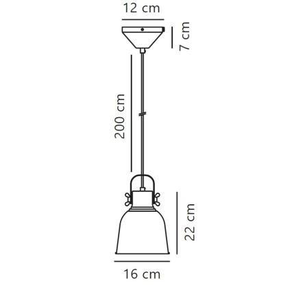 Nordlux - Hanglamp aan een koord ADRIAN 1xE27/25W/230V diameter 16 cm grijs