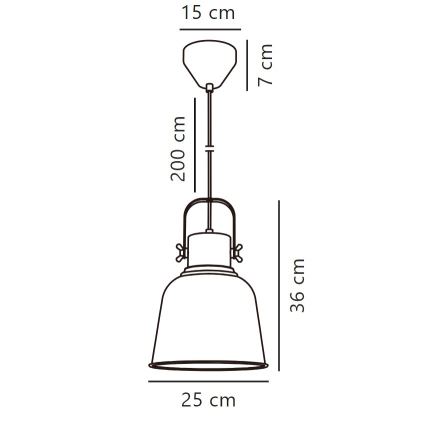 Nordlux - Hanglamp aan een koord ADRIAN 1xE27/25W/230V diameter 25 cm grijs