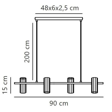 Nordlux - Hanglamp aan een koord ALANIS 4xGU10/15W/230V zwart