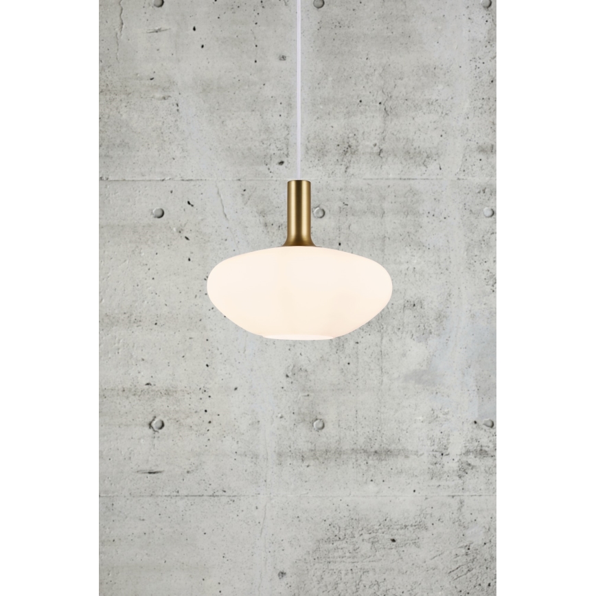 Nordlux - Hanglamp aan een koord ALTON 1xE27/60W/230V wit/zwart/messing