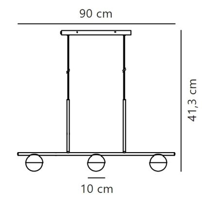Nordlux - Hanglamp aan een koord CONTINA 3xG9/5W/230V messing