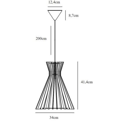 Nordlux - Hanglamp aan een koord GROA 1xE27/60W/230V