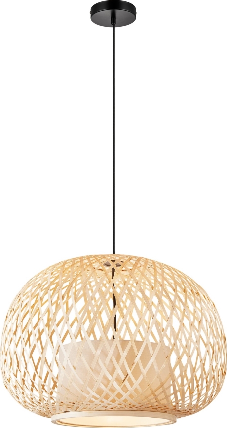 Nordlux - Hanglamp aan een koord HISOKA 1xE27/40W/230V zwart/bamboe