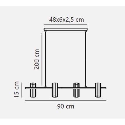 Nordlux - Hanglamp aan kabel ALANIS 4xGU10/15W/230V messing