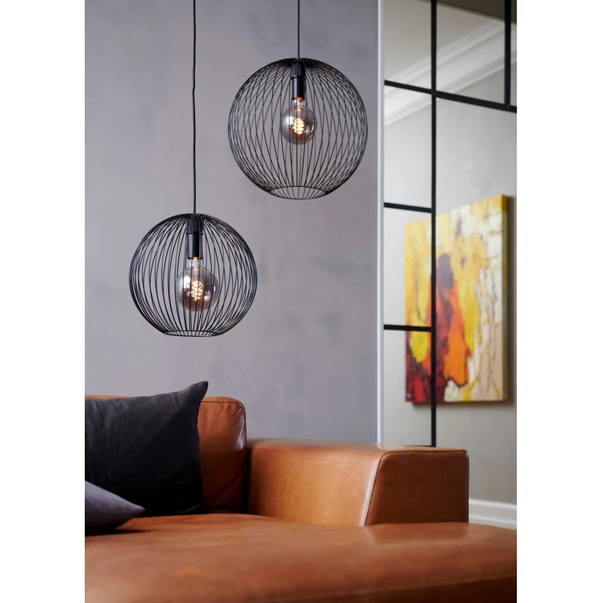 Nordlux - Hanglamp aan kabel BERONI 1xE27/60W/230V zwart Ø 35 cm
