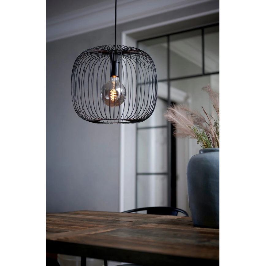 Nordlux - Hanglamp aan kabel BERONI 1xE27/60W/230V zwart Ø 40 cm