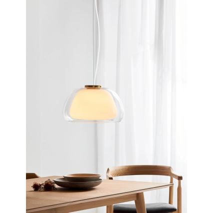 Nordlux - Hanglamp aan kabel JELLY 1xE27/40W/230V wit/helder Ø 39 cm
