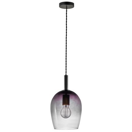 Nordlux - Hanglamp aan kabel UMA 1x E27/40W/230V Ø 18 cm zwart/rookglas