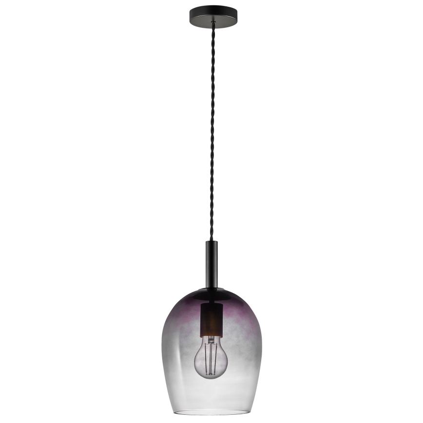 Nordlux - Hanglamp aan kabel UMA 1x E27/40W/230V Ø 18 cm zwart/rookglas