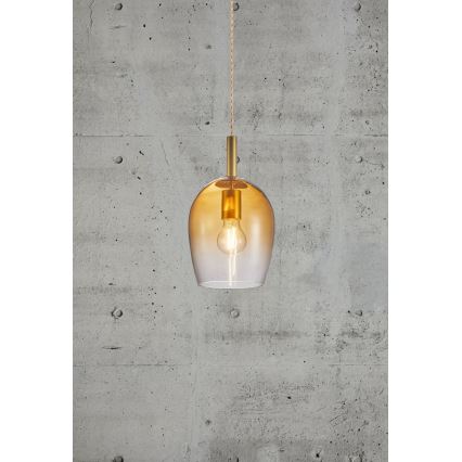 Nordlux - Hanglamp met kabel UMA 1xE27/40W/230V Ø 18 cm bruin/rookglas