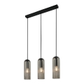 Nordlux - Hanglamp MIELLA met kabel 3xE27/25W/230V zwart/rookglas