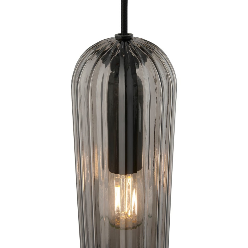 Nordlux - Hanglamp MIELLA met kabel 3xE27/25W/230V zwart/rookglas