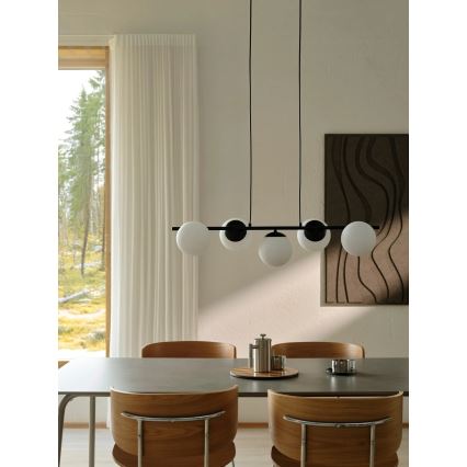 Nordlux - Kroonluchter aan kabel LILLY 5xE14/10W/230V zwart