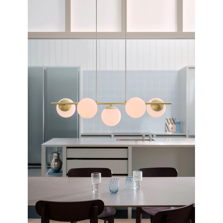 Nordlux - Kroonluchter met kabel LILLY 5xE14/10W/230V messing