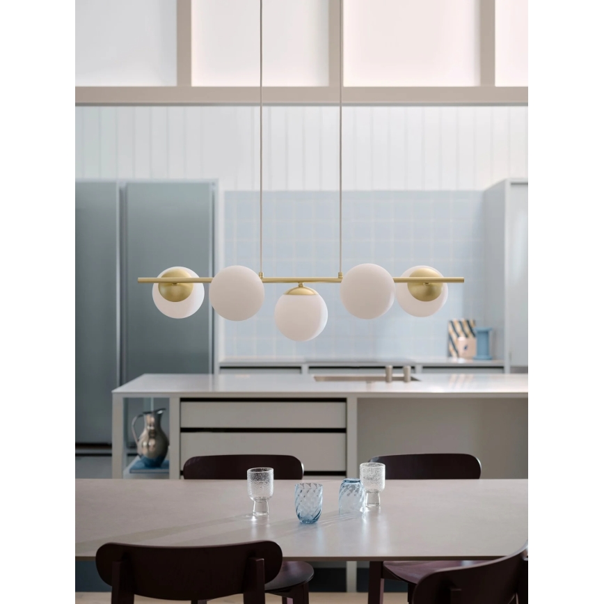 Nordlux - Kroonluchter met kabel LILLY 5xE14/10W/230V messing