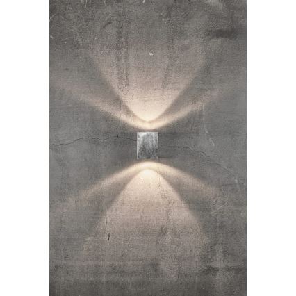 Nordlux - LED buitenwandlamp CANTO 2xLED/6W/230V IP44 zilver