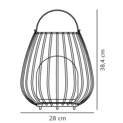 Nordlux - LED Dimbaar buitenshuis draagbaar lamp JIM TO-GO LED/3W/3,7V IP54 5000 mAh zwart