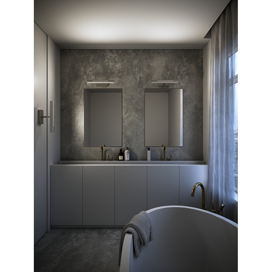 Nordlux - LED Dimbare badkamerspiegelverlichting OTIS LED/14W/230V IP44 40 cm zilver