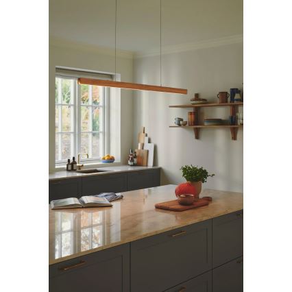 Nordlux - Dimbare LED-hanglamp aan kabel ILGAS LED/47W/230V 3000K beige/wit/essenhout 115 cm