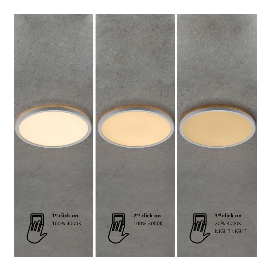 Nordlux - OJA dimbare LED-plafondlamp voor badkamer, 19W/230V, 3000/4000K, IP54, Ø 43 cm