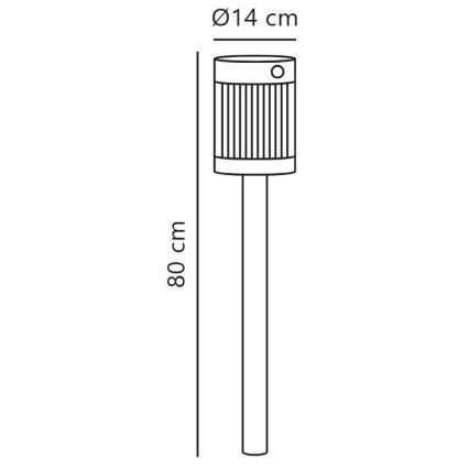 Nordlux - LED Solar lamp COUPAR LED/3,2W/5V 3000K IP44 zwart