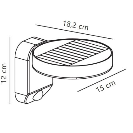 Nordlux - LED Solar wandlamp met sensor RICA LED/5W/3,7V IP44 2200 mAh rond