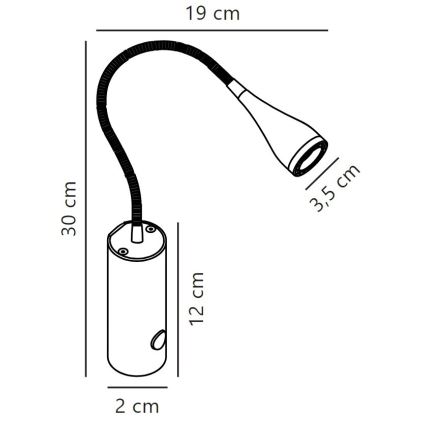 Nordlux - LED Wandspot MENTO LED/3W/230V wit