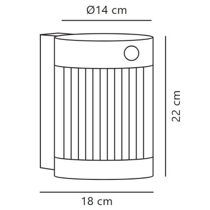 Nordlux - LED Solar Wandlamp met sensor COUPAR LED/3,2W/5V 3000K IP44 1800 mAh zwart