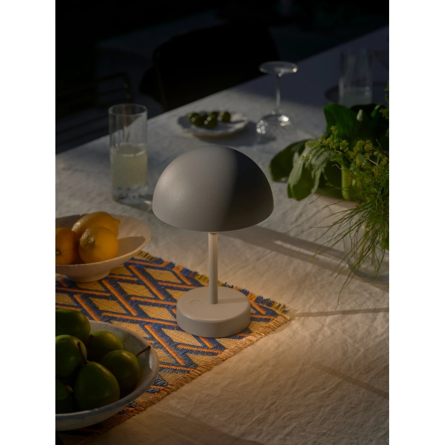 Nordlux - LED dimbare oplaadbare buitentafellamp ELLEN LED/2,8W/3,7V 2200 mAh IP44 grijs