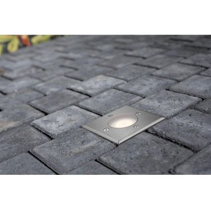 Nordlux - Oprit verlichting voor buiten PATO 1xGU10/35W/230V IP65 mat chroom hoekig