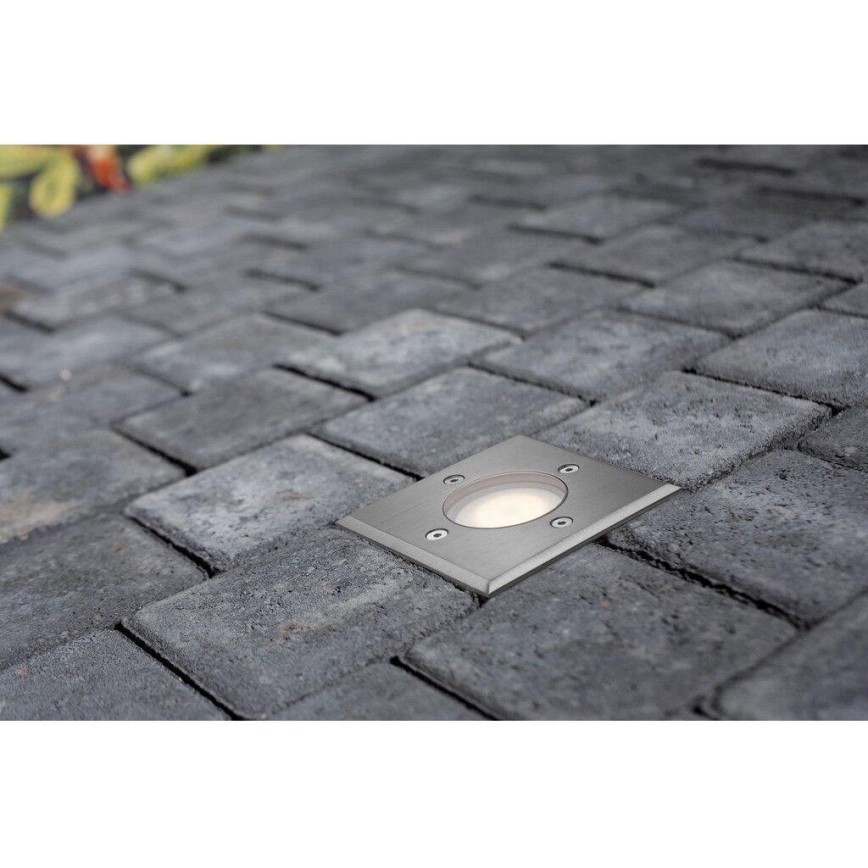 Nordlux - Oprit verlichting voor buiten PATO 1xGU10/35W/230V IP65 mat chroom hoekig