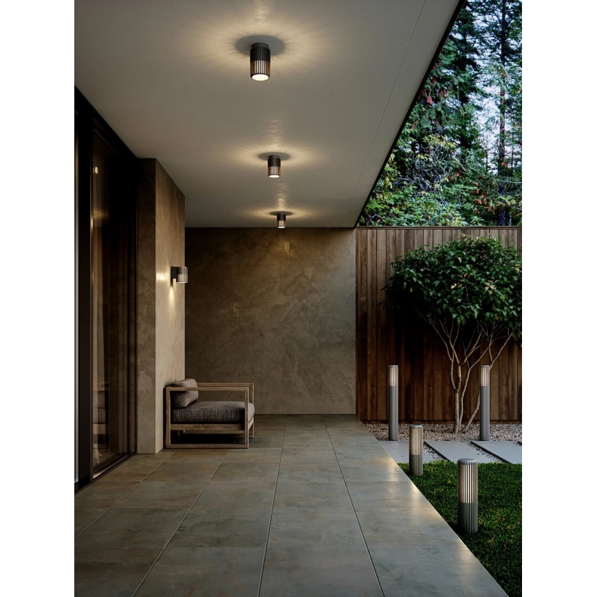 Nordlux - Plafondlamp voor buiten ALUDRA 1xE27/15W/230V antraciet