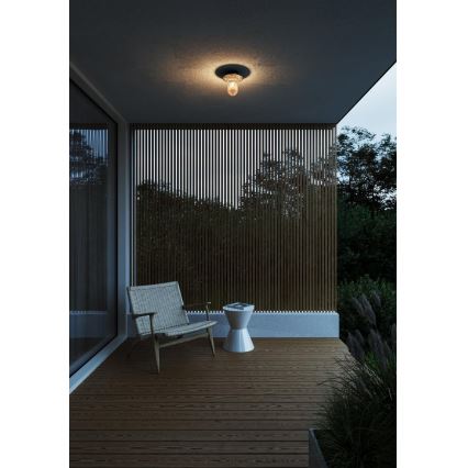 Nordlux - Plafondlamp voor buiten JANUKA 1xE27/60W/230V IP54 zwart