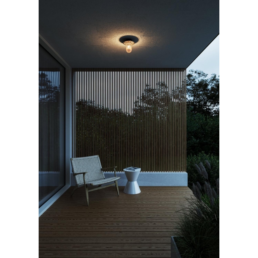 Nordlux - Plafondlamp voor buiten JANUKA 1xE27/60W/230V IP54 zwart