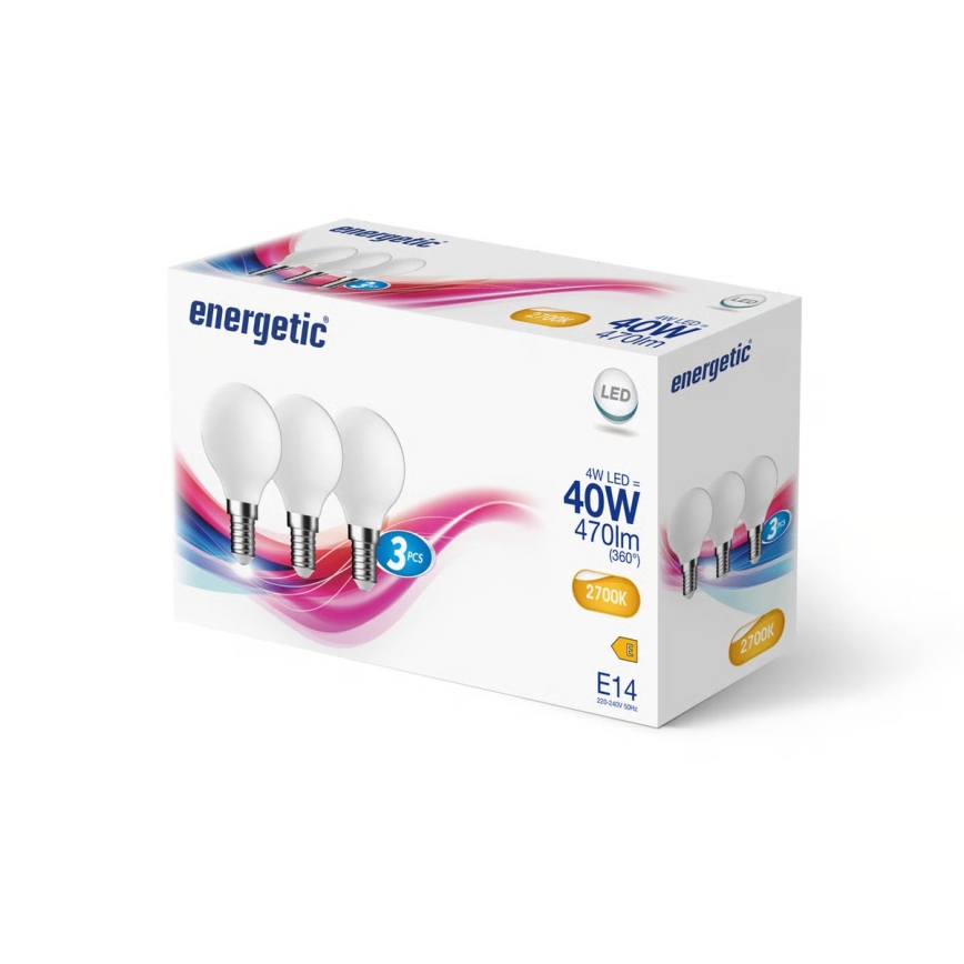 Nordlux - Set van 3 LED-lampen G45 E14/4W/230V 2700K
