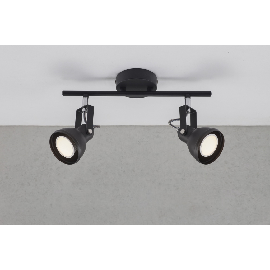 Nordlux - Spot ASLAK 2xGU10/35W/230V zwart