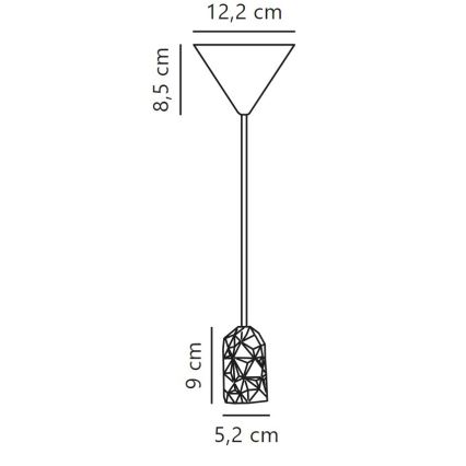 Nordlux - Stroomkabel HANG 1xE27/40W/230V grijs/zwart