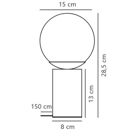 Nordlux - Tafellamp LILLY 1xE14/25W/230V marmer/grijs