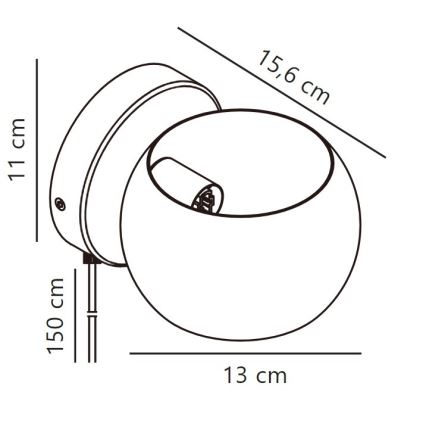 Nordlux - Verstelbaar wand Spot BELIR 1xG9/5W/230V zwart