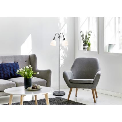 Nordlux - Vloerlamp RAY 2xE14/25W/230V glanzend chroom