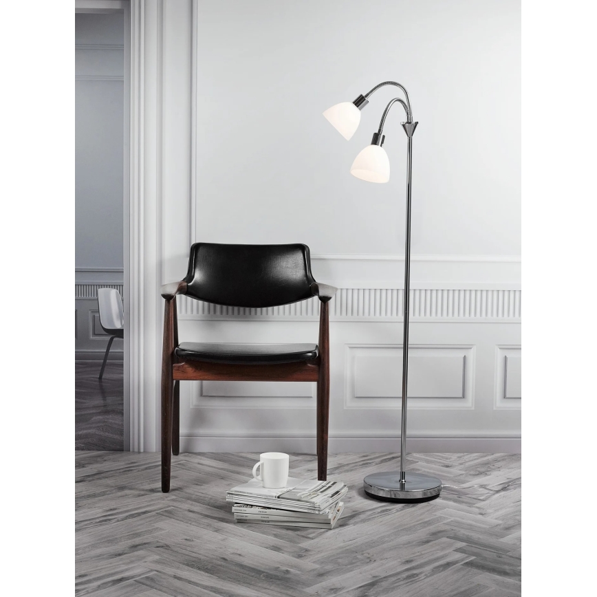 Nordlux - Vloerlamp RAY 2xE14/25W/230V glanzend chroom