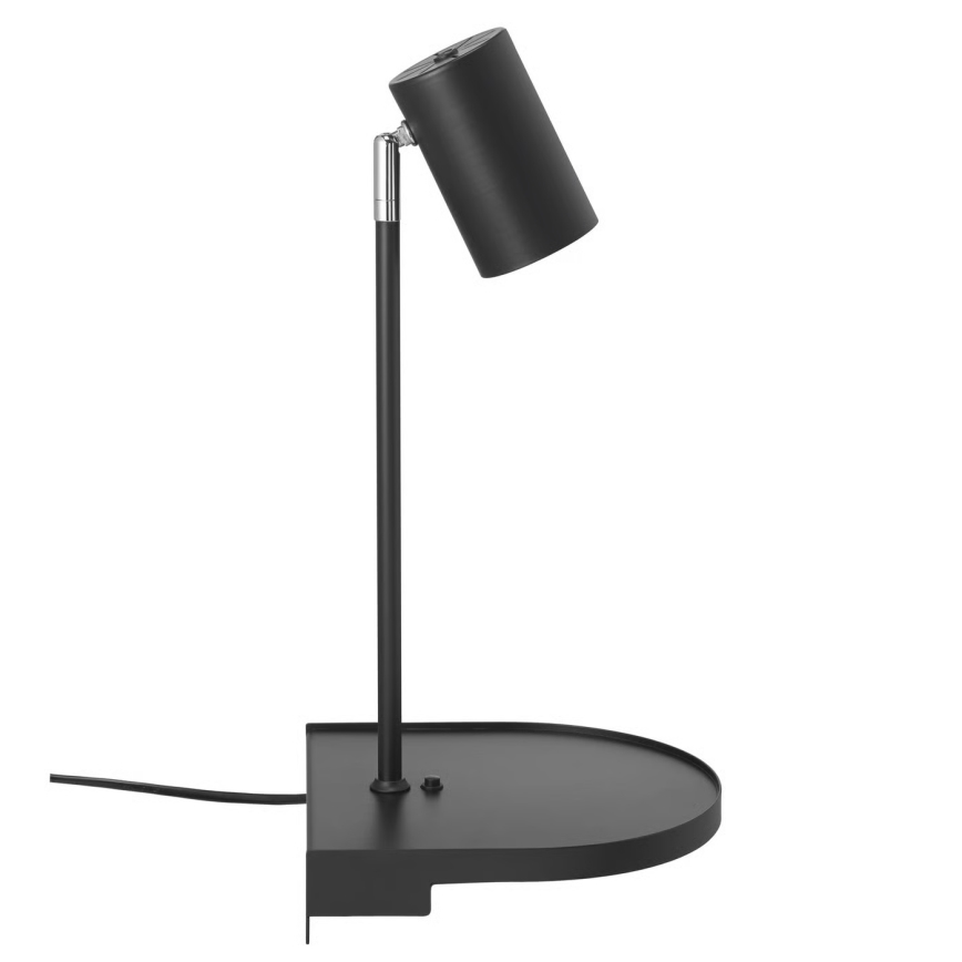 Nordlux - Wandlamp met plank CODY 1xGU10/15W/230V zwart